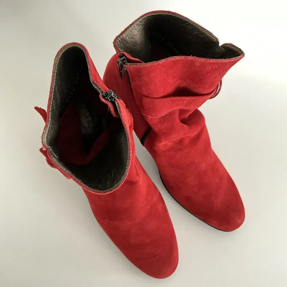 Arche LN  Suede Ankle Comfort Boots Red 42